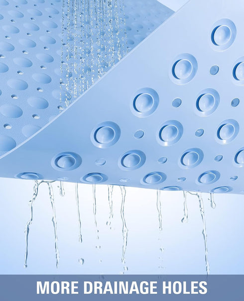 47.2" 31.5" Yolife Extra Large TPE Shower Mat, L x W Anti Slip Bath Mat with Drain Holes and Suction Cups, Large Size