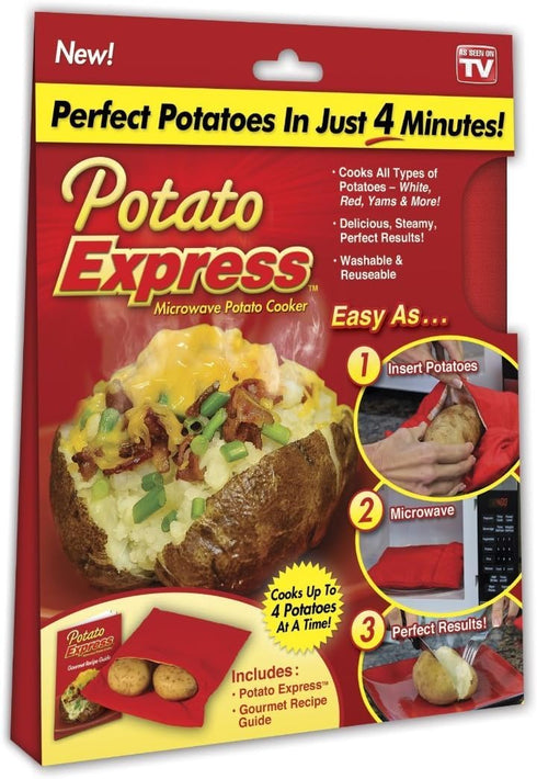 Potato Express Microwave Potato Cooker, Perfect Potatoes in 4 minutes