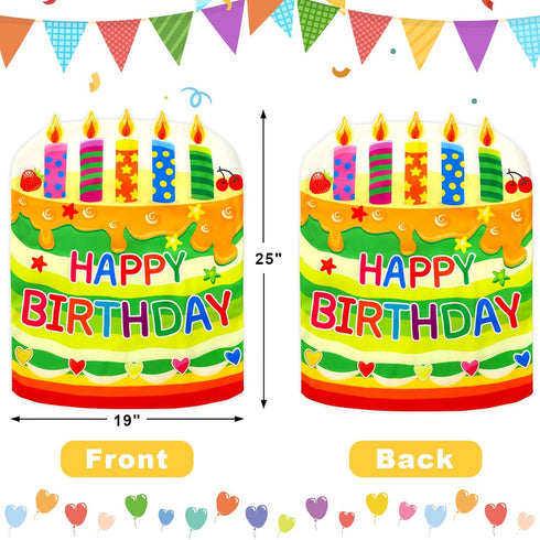 Fancy Land 2 PCS Birthday Chair Cover for Classroom Happy Birthday Seat Cover for Kids Birthday Party Decorations for School Office Home