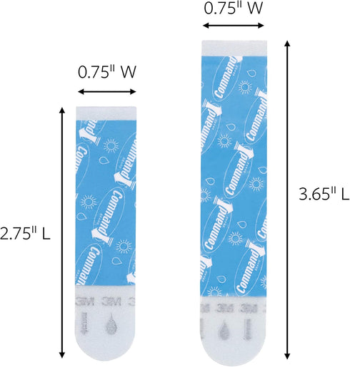 Command 821079049512 Bath Water Resistant Refill, 2-Medium and 4-Large Strips, 1 Pack, Blue