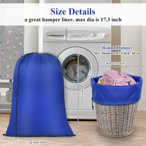 OTraki 28x45 Inch Extra Large Laundry Bag 2 Pack - Heavy Duty Drawstring Hamper for Dirty Clothes, Washable Organizer