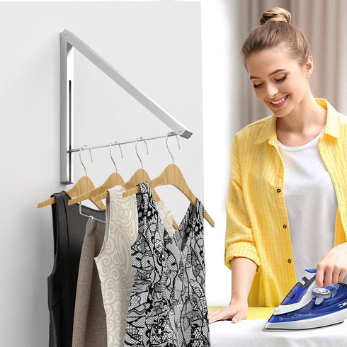Wall Mounted Drying Rack Clothes Hanger, Folding Wall Coat Racks, Aluminum Home Storage Organiser Space Savers
