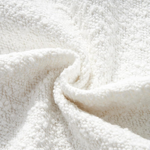 Pack 4 20 20 Inch Topfinel Cream White Boucle Pillow Covers of x Linen Cotton Backing Decorative Textured Accent Solid