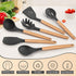 E-far Silicone Kitchen Utensils Set of 6, Non-stick Cookware Friendly, Heat Resistant, Includes Spatula, Ladle, Spoon,