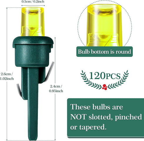 Honoson 120 Count 5 mm LED Halloween Replacement Bulbs, Wide Angle Christmas Light Xmas Tree String Replacement