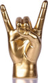 QIANLING 7.7" Gold Resin Rock On Hand Gesture Statue - Rock Culture