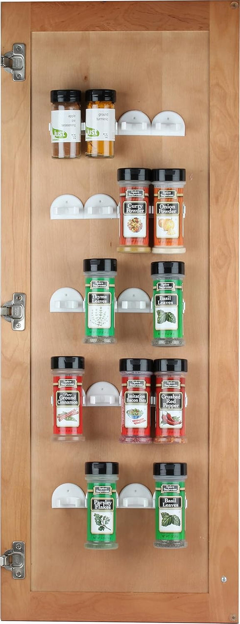 Spice Rack 36 Spice Gripper Strips for Cabinet Door - Use Spice Clips for Organizer Storage
