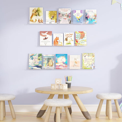 12 Pack 12" Album upsimples Vinyl Record Wall Mount Shelves, Vinyl Holder for Record Storage & Display, Clear Acrylic
