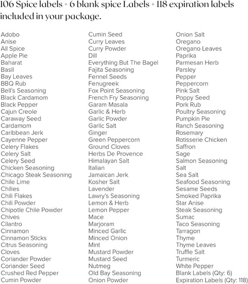 ThreeKin 230 Spice Jar Labels, Waterproof & Oil-Resistant Black Minimalist Stickers for Kitchen Organization, BPA-Free