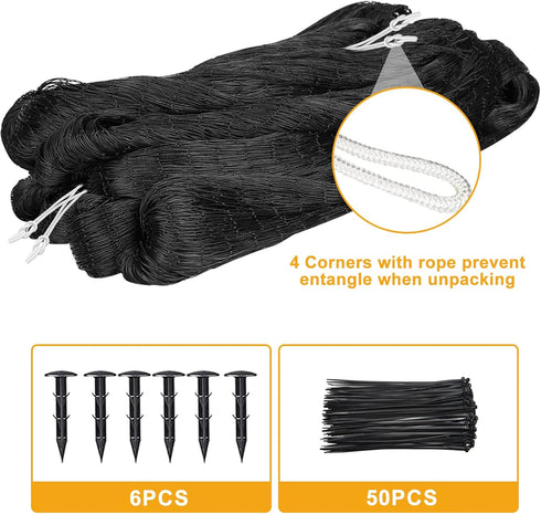 25'x25' 1" BSTPCOO Chicken Netting with Mesh Nylon Bird Netting for Chicken Coop, Heavy Duty Poultry Net Bird Net