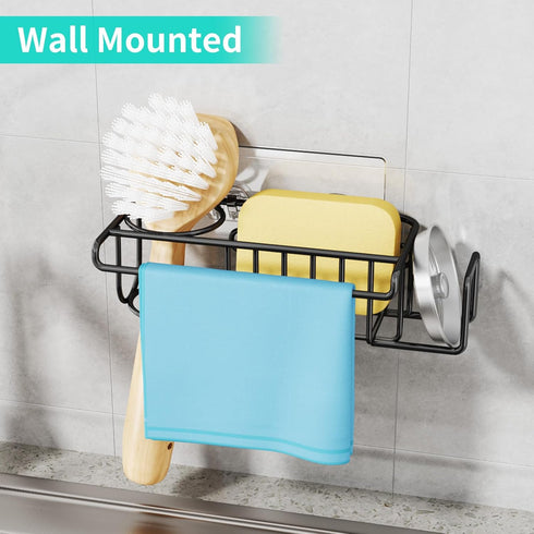 4 1 SUS304 HapiRm in Kitchen Organizers and Storage, Stainless Steel Brush Holder + Dish Cloth Hanger + Soap Rack +
