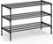 SONGMICS 3-Tier Shoe Rack for Closet, Compact Metal Shoe Organizer Shelf for