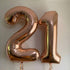 40 Inch Rose Gold Number Balloons, Giant Jumbo 12 or 21 Foil Mylar Helium Balloons for Birthday Anniversary Party