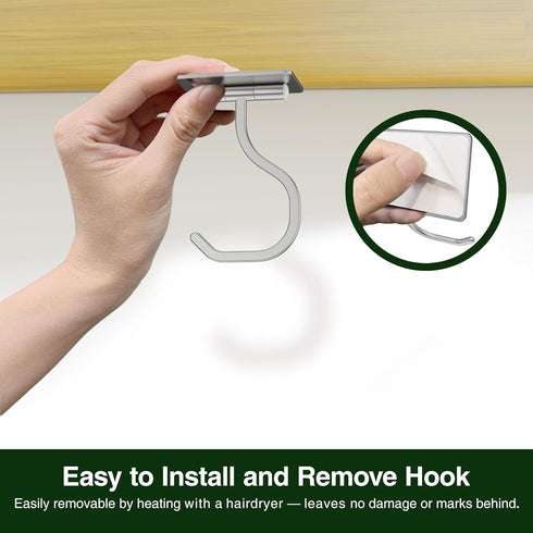 Counter, 1 Pack bussdis Banana Hook Under Cabinet Silver - Adhesive Banana Hanger Under Metal Banana Holder Stand