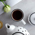 City to Cottage 10oz Ceramic Cappuccino Mug with Large Handle for Latte, Hot Chocolate, Tea, White and Black Polka Dot