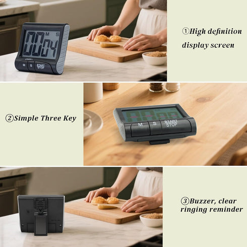 BXF SPORTS Large LCD Display Kitchen Timer -Magnetic Digital Timers,Loud Alarm,Memory and Fast Forward Function,Cooking