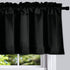 DONREN 12 Inches Long Black Valances - 2 Panels Blackout Window Valances with Rod Pocket for Basement