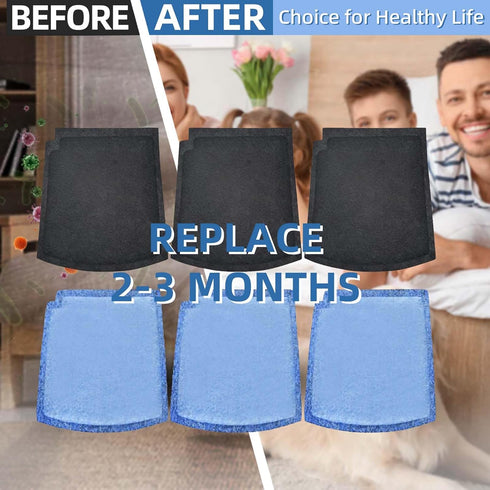 6-Pack 04234G Carbon Replacement Filters Compatible with Hamilton Beach Pet TrueAir Purifier Odor Eliminators