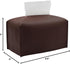 Livelab Dark Brown Tissue Box Cover, Rectangular PU Leather Tissue Box Case Organizer for Vanity, Night Stands, Office