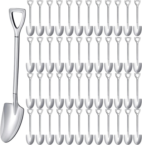 Zhehao 50 Pcs 6.1 Inch Stainless Steel Shovel Spoons, Reusable Dessert Spoon for Ice Cream, Fruit, Coffee, Kitchen