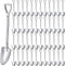 Zhehao 50 Pcs 6.1 Inch Stainless Steel Shovel Spoons, Reusable Dessert Spoon for Ice Cream, Fruit, Coffee, Kitchen