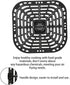 Air Fryer Grill Plate Replacement, Sturdy 304 Stainless Steel Grill Pan Tray with Rubber Feet, Nonstick Bottom Plate
