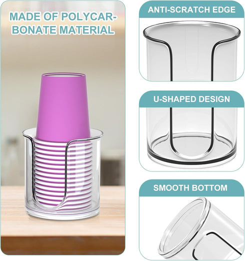 2 Pack Countertop 3 oz 3oz 4oz Bathroom Cup Dispenser - Bathroom Cup Holder for Dixie and Paper Cups - Mouthwash Cup