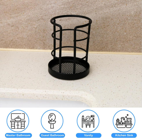 3 oz, 4 oz HillSpring Metal Bathroom Cup Dispenser, Sturdy Storage Holder for Small Disposable Paper Cups, Paper Cup