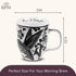 Karma Gifts 16 oz Black and White Boho Mug - Hummingbird, Cute Ceramic Coffee Mug for Women and Men