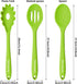 Silicone Cooking Spoons, Heat Resistant Large Slotted Spoon, Solid Basting Spoon Set for Nonstick Cookware (Green)