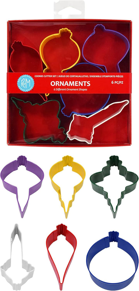 R&M International Christmas Ornament Cookie Cutters, Assorted Designs, 6-Piece Set
