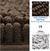 HOMEIDEAS Bathroom Rugs Set - 2 Pieces Ultra Soft Non Slip Absorbent Chenille Bath Mat Set (Brown)