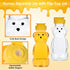 Hpmjz 2 Pcs Honey Bear Bottle Plastic Honey Squeeze Bottle Transparent Honeybear Squeeze Jars with Yellow Flip Lid Cute
