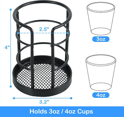 3 oz, 4 oz HillSpring Metal Bathroom Cup Dispenser, Sturdy Storage Holder for Small Disposable Paper Cups, Paper Cup