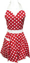 Wrapables Adjustable Flirty Hostess Apron, Red Polka Dots