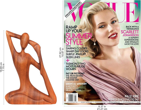 NOVICA Brown Suar Wood Yoga Sculpture, 'Yoga Stretch', 7.75" Tall