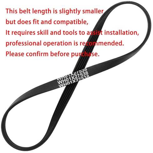 Upgraded WH01X27538 Washer Drive Belt, Compatible with GE Hotpoint Washing Machines, 10-Year Warranty
