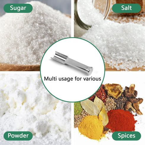 Mini SS304 Stainless Steel Scoop with Tamp Tool, 0.1 Gram Capacity Spoon for Sugar, Salt, Powder, Spices, Dishwasher