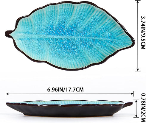 2 Pack Leaf Spoon Rest, Ceramic Ladle Holder, Modern Farmhouse Decorative Utensil Rester for Kitchen Counter