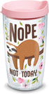 Tervis Sloth Nope Not Today, Made in USA Double Walled Insulated Tumbler Travel Cup, Keeps Drinks Cold & Hot, 16oz