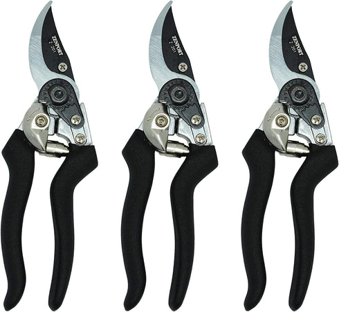 Zenport Z201 Heavy Duty Bypass Euro Pruner, 8-Inch, Black Handles, Steel