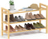 Haddockway Bamboo Shoe Rack for Closet, Free Standing Shoe Organizer with Smooth