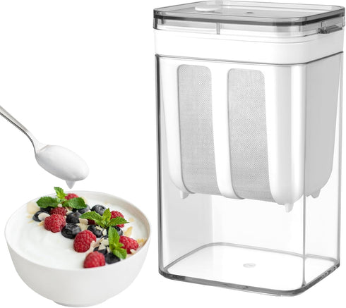 Yogurt Strainer, Small 1800ML (61 Oz) Fine Mesh Strainer, Rice Tea Juicing