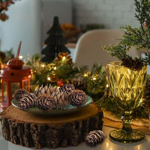 Deloky 150 Pcs Christmas Natural Mini Pine Cones - 2CM Small Pinecones for DIY Crafts, Home Decorations, Thanksgiving,