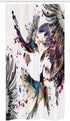 Ambesonne Hummingbird Stall Shower Curtain, Fabric Bathroom Decor Set with Hooks, 36" W x 72" L, Orange Blue, Art Lily