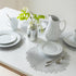 Benson Mills Bloom Pressed Vinyl Placemat Set of 4, 15.5" Round, Silver for Kitchen and Dining Table