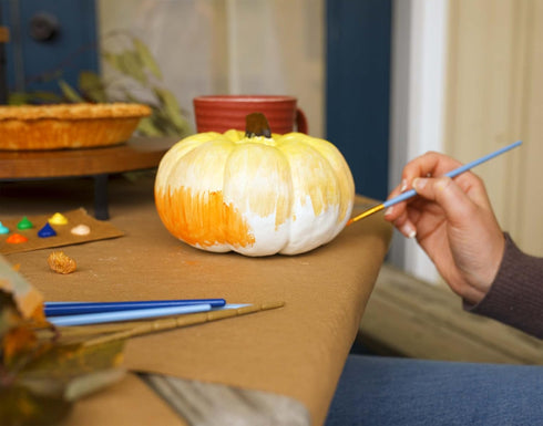 Elanze Designs Classic White Decorative Pumpkins Pack of 2, 6 Inch Resin Harvest