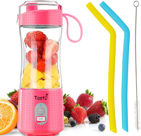 Personal Blender, Portable Juice Blender for Shakes and Smoothies, USB-C Rechargeable, Cordless (Pink)