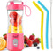 Personal Blender, Portable Juice Blender for Shakes and Smoothies, USB-C Rechargeable, Cordless (Pink)