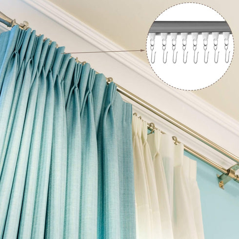 Jetec 60 Pcs Metal Curtain Track Hooks, S Shaped Small Drape Wire Hooks for Ceiling Drape Track (Silver)